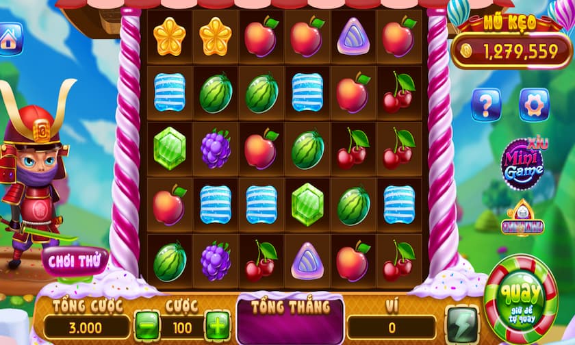 Quay hũ Slot Candy Fruit Samurai cực đã tại cổng game Rikvip