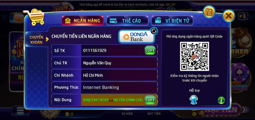 Thiên đường đổi thưởng trực tuyến Rik vip đẳng cấp tài phiệt