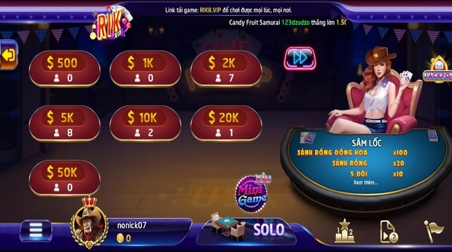 Game bài sâm cá cược dành cho bet thủ tại Rikvip